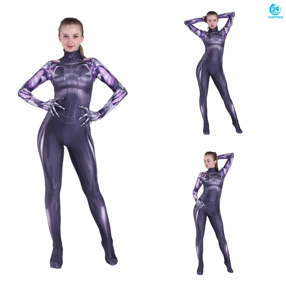 Костюм для косплея Alita с 3D принтом спандекс лайкра зентай костюм комбинезон