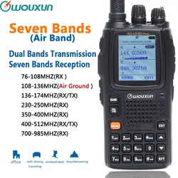 Wouxun KG-UV9D Plus Upgrade Multi-Band Multi-functional DTMF CB двухсторонний Raidos, 7 полос в комплекте Air Band, 136-174 МГц/400-512 МГц