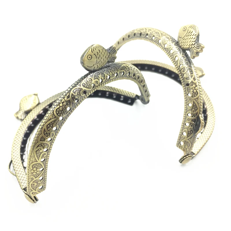

1Pc Frame Kiss Clasps Lock Clutch Purse Bag Handle DIY Accessories Bronze Tone Metal Arch Fish Head 85mm