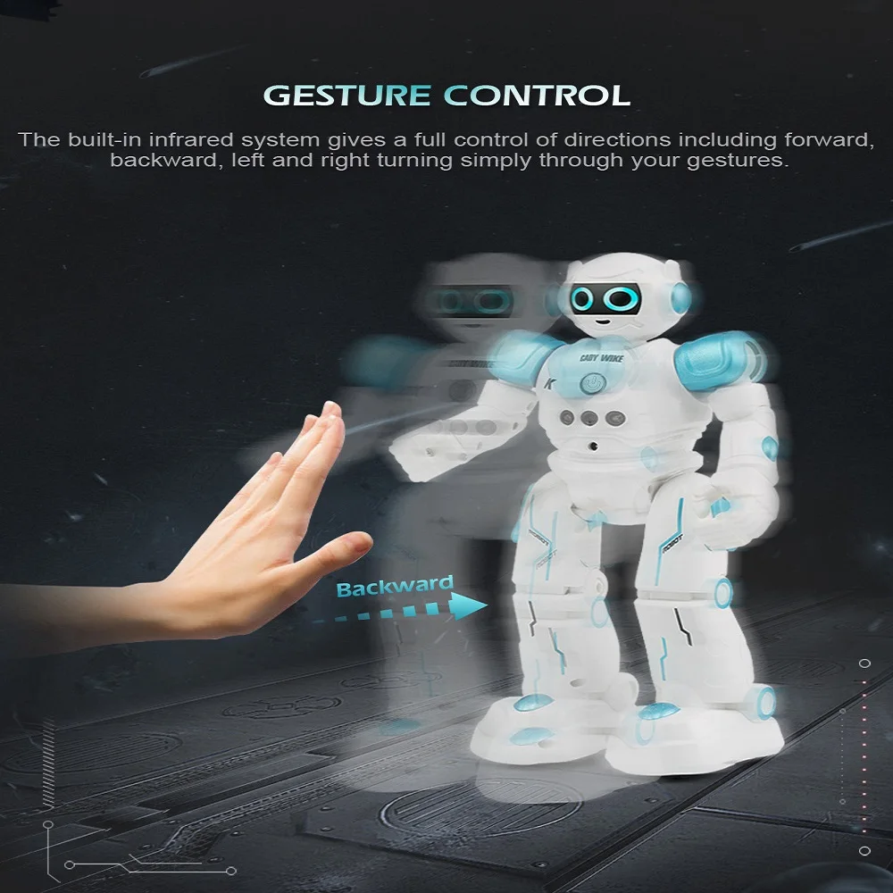 2019 JJRC R11 Cady Smart RC Robot with LED Light Sliding Mode Touch Response Gesture Sensering RC Robot for Best Gift