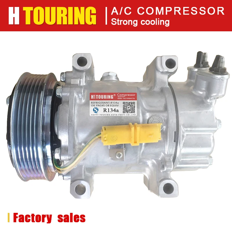 Санден sd6v12 компрессор для Citroen Berlingo C2 C3 Pluriel Xsara для peugeot 206 307 9646273880 9639078180 9646273380 6453LS