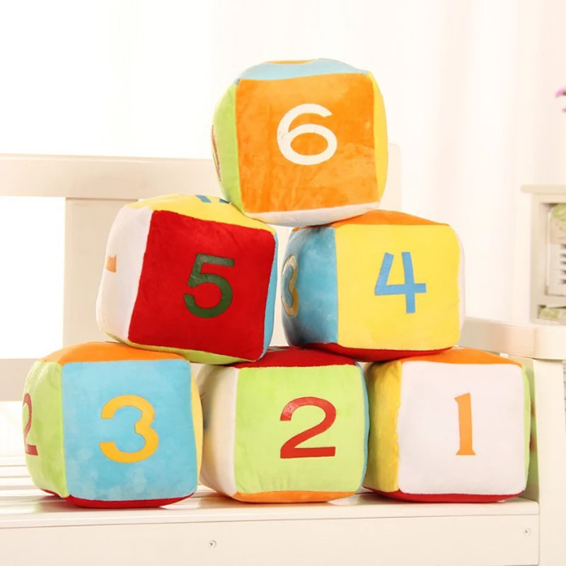 

1 Pcs Lovely 10CM Multi Color Soft Plush Toy Number Dice Model Pillow Cushion Creative Game Gifts Toys For Children Kids
