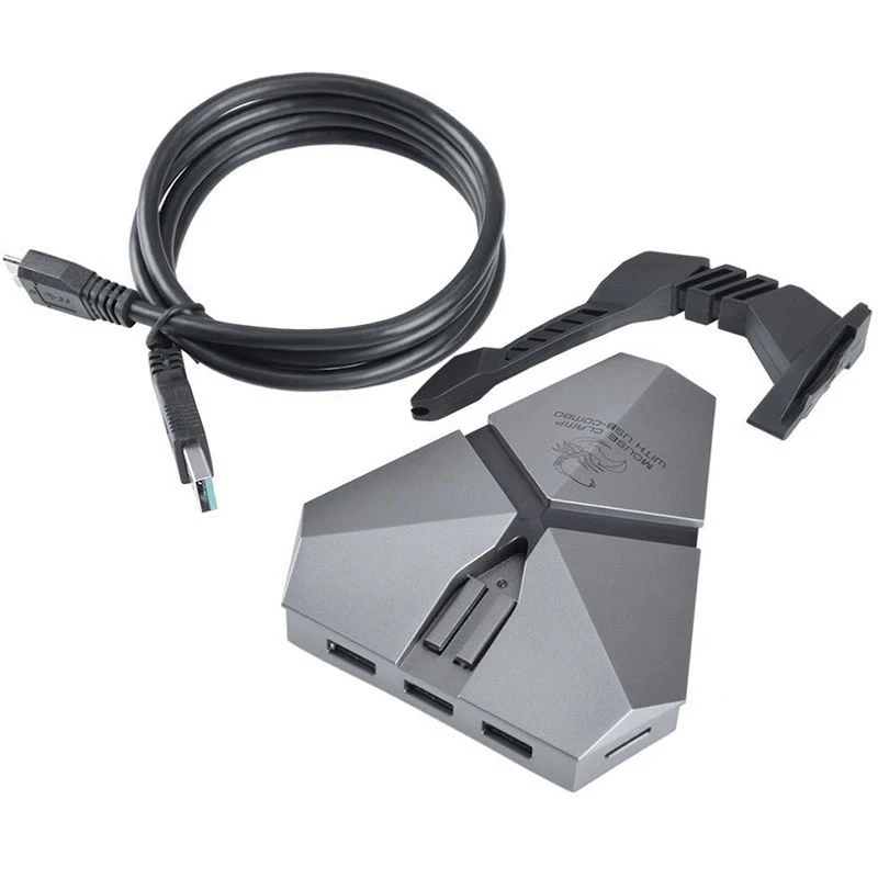 

AAAJ-Multifunction Usb 3.0 Hub Reader Gaming Mouse Bungee Cord Clip Mouse Wire Holder Computer Extension Splitter Mouse Clamp