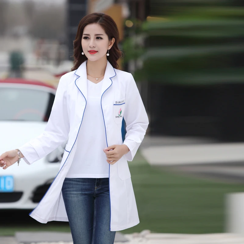 Для женщин белый медицинский пальто форма медсестры, медицинская скраб одежда Больница одежды скрабы медицинская одежда лабораторный халат - Цвет: color9
