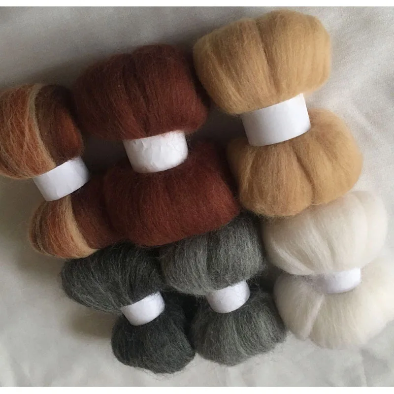 WFPFBEC 펠트 울 세트용 DIY 메리노 울, 섬유 로빙 울, 니들 펠트 키트, 인형 울, DIY 크래파, 60g