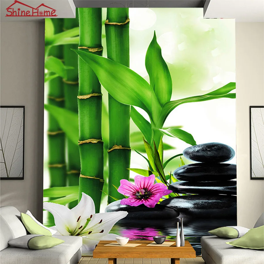 SPA masaje bambú piedra 3d foto ladrillo Papel pintado para paredes 3d