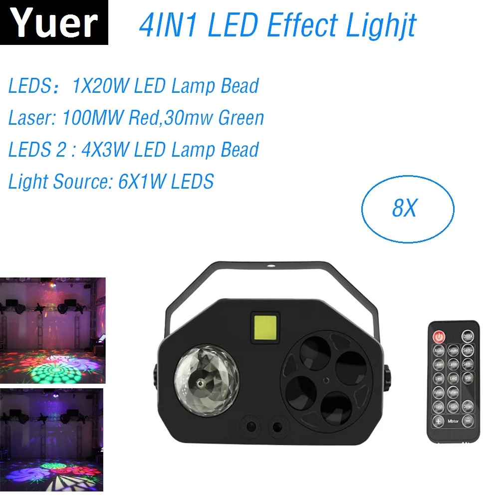 

LED Effect Light Magic Ball Laser Pattern Strobe 4IN1 LED Flashlight Club Dj Disco Stage Light Effect LED Strobe Light KTV Bar
