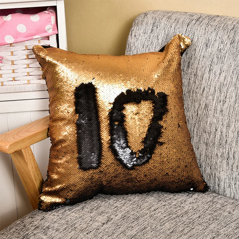 

Decorative cushion double two side sequins Meraid sequins cushion sofa car decoration cushion Home