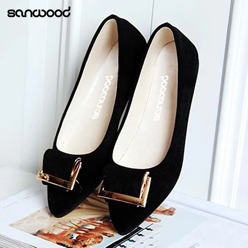 

Newest Women's Fashion Casual Flat Slip-on Shoes Metal Decor Elegant Pointed Toe Shoes