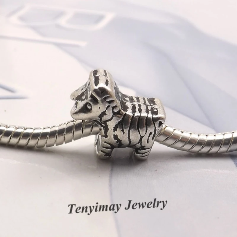 

Zebra Shape Antique Alloy Beads European Charm Beads For Snake Chain Bracelet LB846
