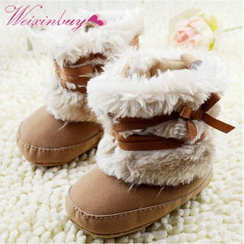 

Hot Baby Shoes Infants Crochet Knit Fleece Boots Toddler Girl Boy Wool Snow Crib Shoes Winter Booties