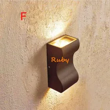 2 шт. затемнения 6 Вт 12 Вт УДАРА светодиодный настенные светильники Крытый наружного освещения сад двор крыльцо фары Водонепроницаемый IP65