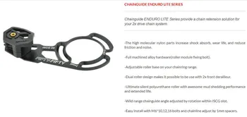 

FIFTY-FIFTY CHAINGUIDE ENDURO LITE SERIES Dual roller design makes it possible to be use with 2x front derailleur ISCG05