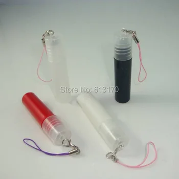 

5ml PP Roller Bottles,Steel bead,White,Black,Red,Clear,Empty Roll on Bottle With String,Essential Oil,Perfume,Mini Sample Vial