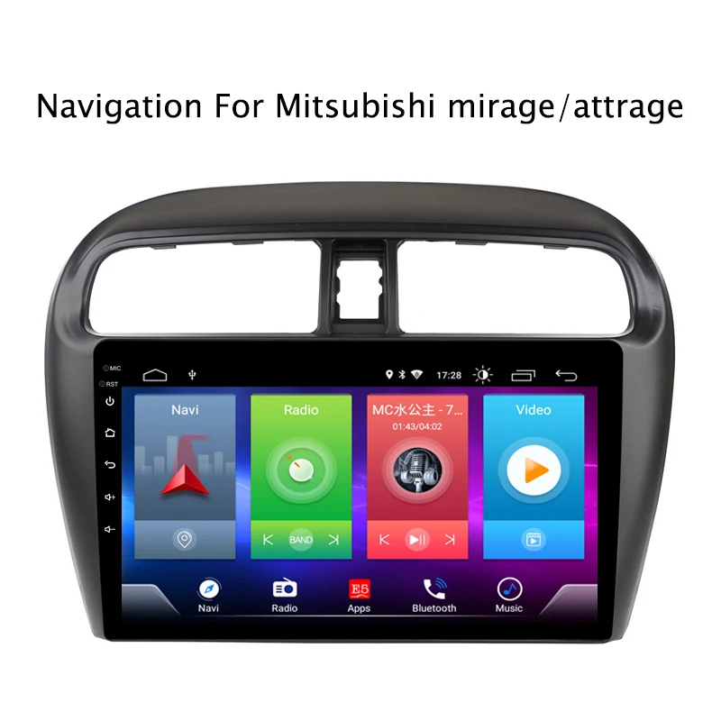 Top Car Android 8.1 Multimedia Player for MITSUBISHI Mirage Attrage 12-18 GPS Navigation Device USB bluetooth steering wheel control 3