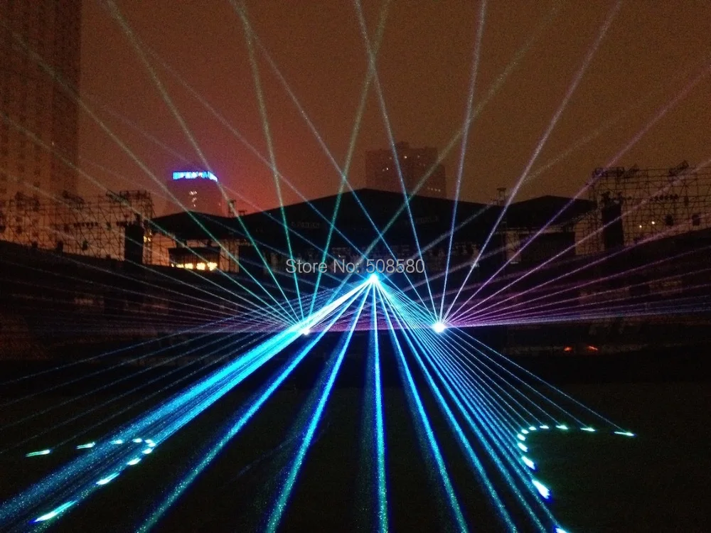 Высокомощный лазер 10 ватт RGB анимационный лазер система освещения красный 635 нм/2 Вт, зеленый 4 Вт, синий 4 Вт+ DT40Kpps+ flightcase