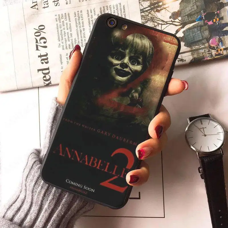 Чехол MaiYaCa Annabelle из фильма ужасов с цветным рисунком для iphone X, 8, 8 plus, черный чехол, 7, 7 plus, 6, 6s - Цвет: 5
