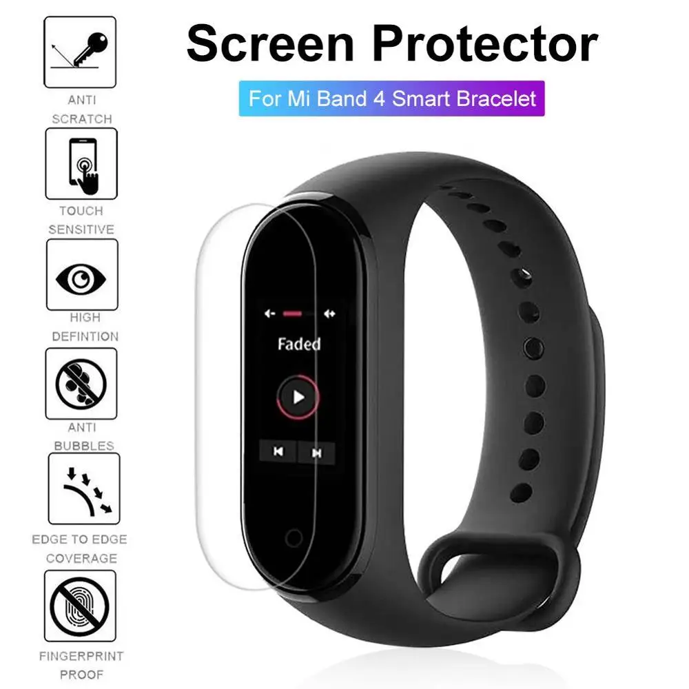 Защитная пленка для экрана xiaomi mi band 3 2 4 3/5 шт. мягкая защитная xiomi miband3 miband4 miband band4