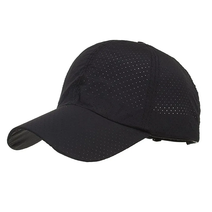 Дизайн, Женская дышащая летняя Солнцезащитная шляпа, мужские бейсболки с дырками, 80612 - Цвет: BK