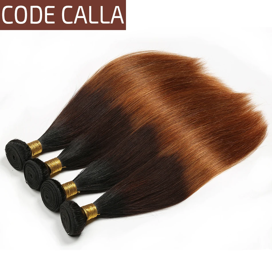 

Code Calla Peruvian Straight 3/4 Bundles 100% Unprocessed Raw Virgin Human Hair Bundles Extensions Ombre Color Free Shipping