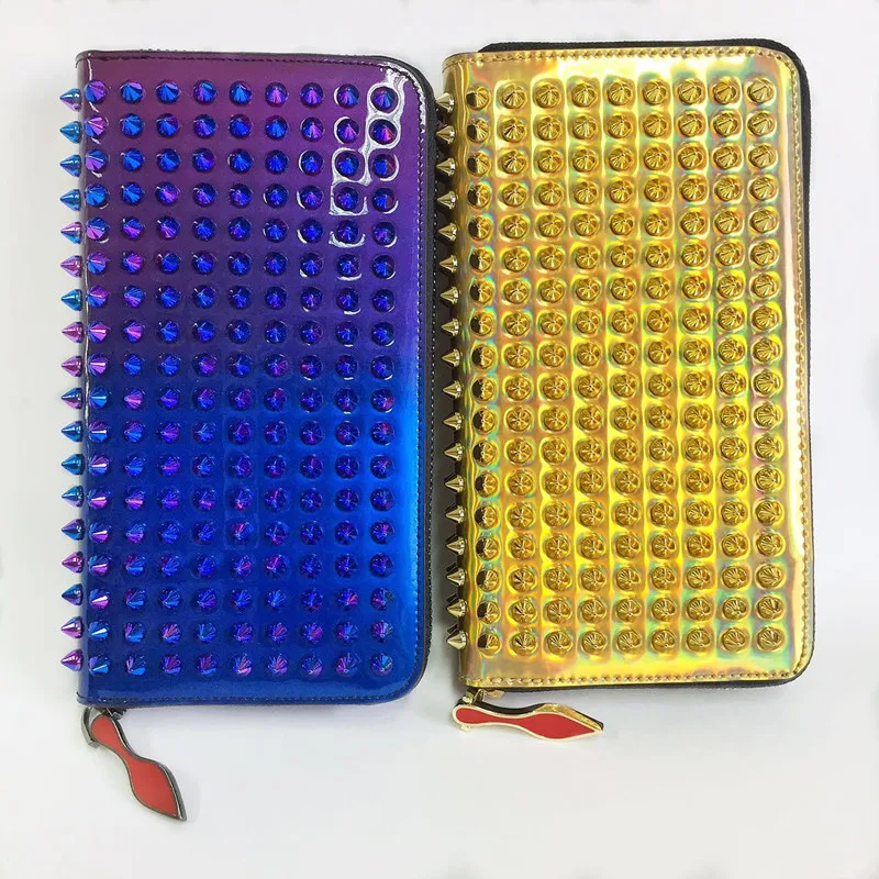 

Bolsos Mujer Bolsas Feminina 2018 Clutch Bag Women's Long Zipper Wallet Rivets Personality Hot Unisex Rectangle Nail Stars Like