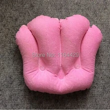 1 шт. Фирменная Новинка В виде ракушки-образный надувные Персик Розовый Подушки для ванной махровые и виниловое покрытие