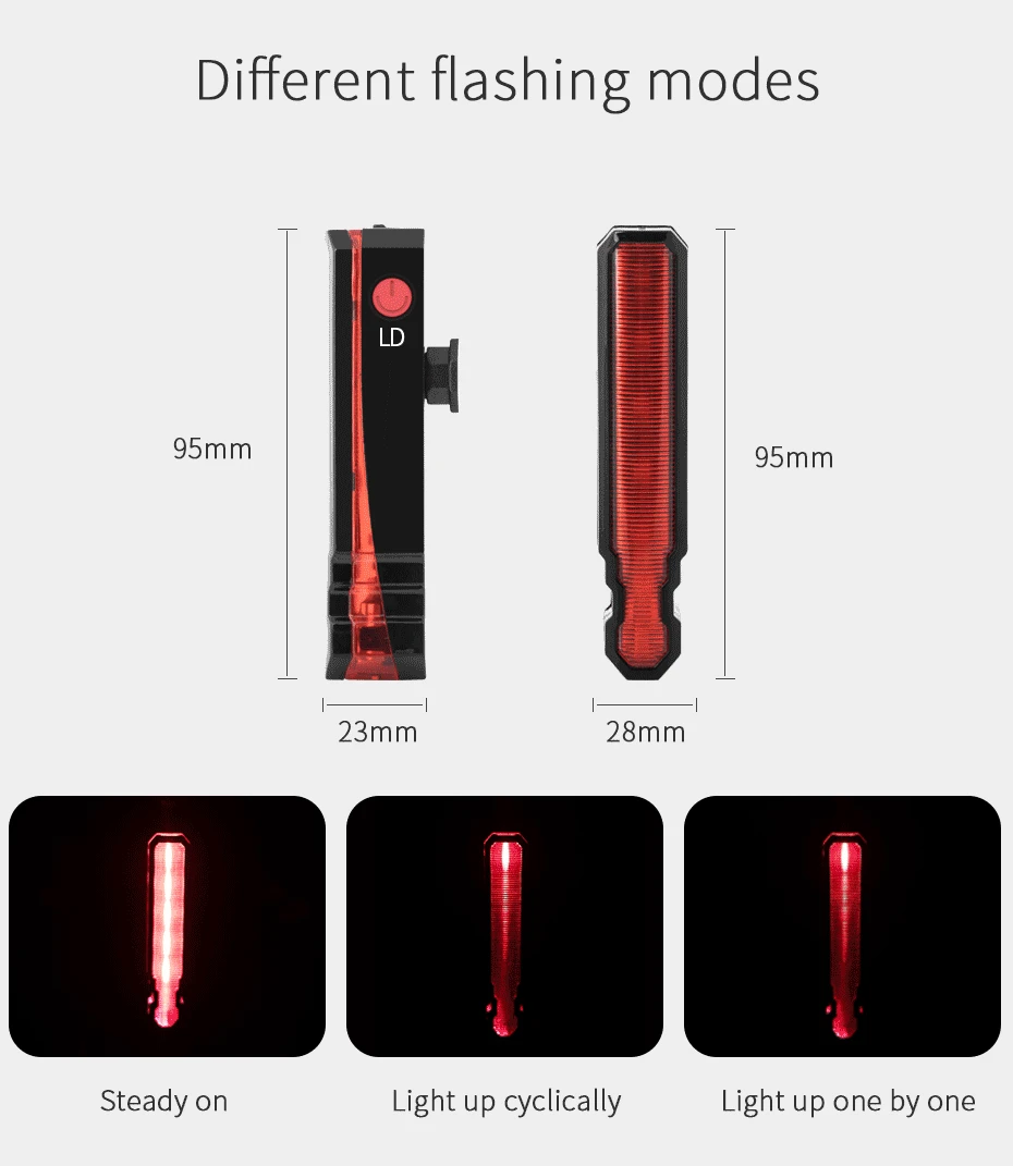 Discount Cycling New Bike Light Waterproof LED Taillight Cycling Safety Warning Light USB Rechargable Night Riding MTB Bicycle Rear Light 4