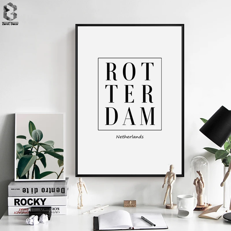 

Scandinavia Fresh Plant Wall Art Canvas Poster Print Rotterdam Netherlands Nordic Decoration Painting Decorative Picture