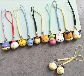 

50 pcs Cartoon animal mix Jingle Bells,Christmas Decoration,DIY Crafts,Cartoon Lanyard Accessories Bell key Chains gifts