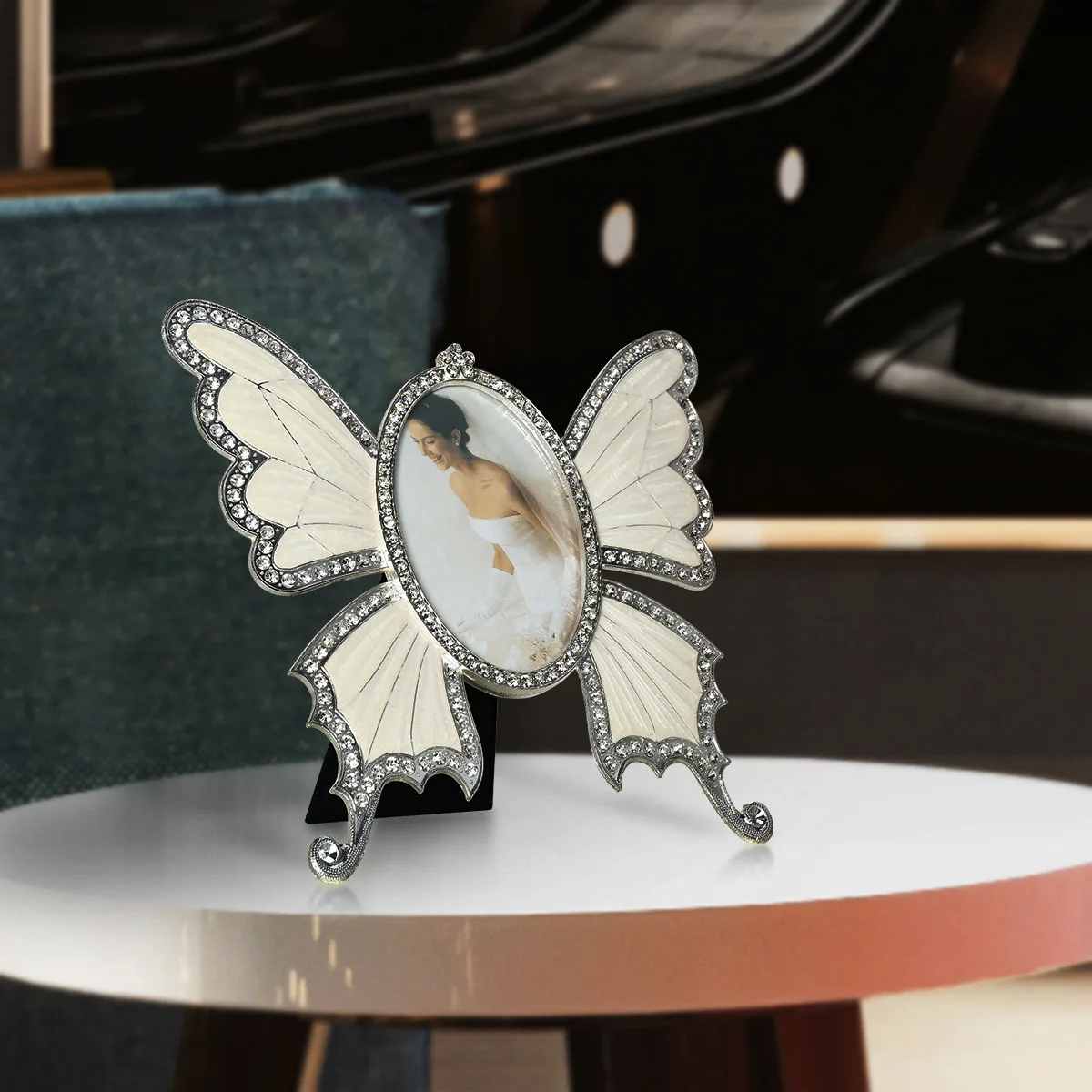 Rhinestone Ellipse Photo Picture Frame