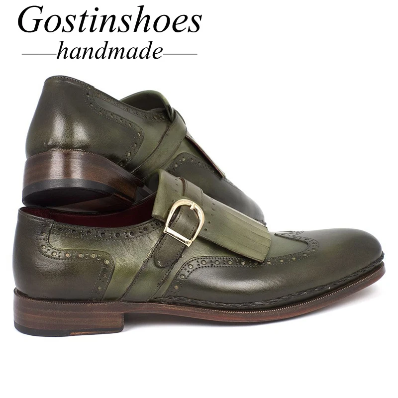 GOSTINSHOES HANDMADE Mens Oxford Shoes For Men Genuine Leather Buckle Strap Tassel Oxford Shoes Goodyear Welted SCT32 GOSTINSHOES HANDMADE Mens Oxford Shoes For Men Genuine Leather Buckle Strap Tassel Oxford Shoes Goodyear Welted SCT32