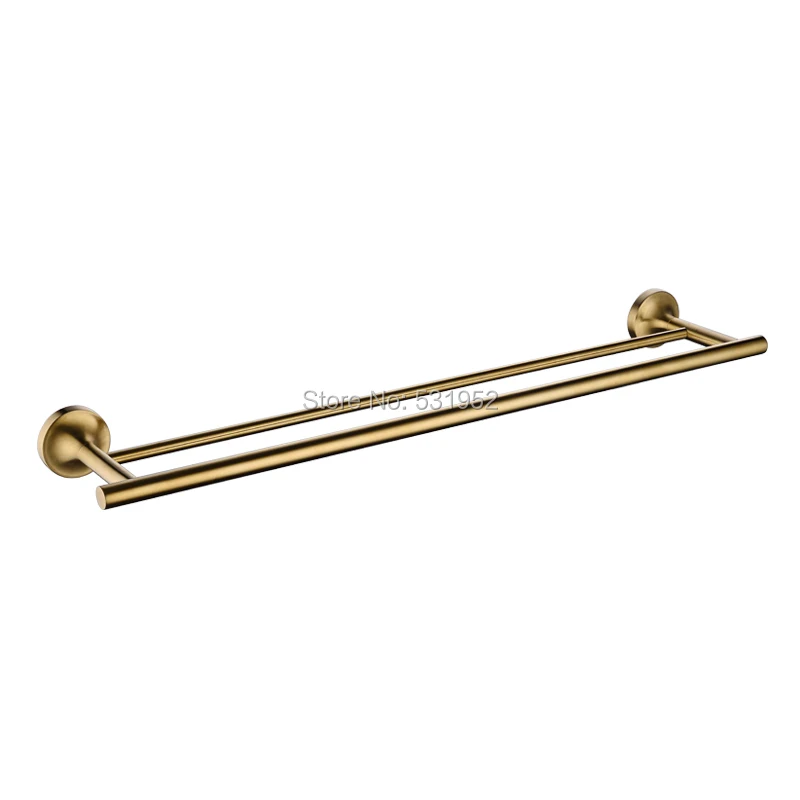Vibrant Moderne Brushed Gold Towel Racks Fashion Gold Color Double Bar