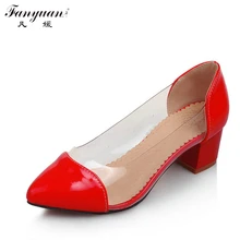 2915 Brand New Fashion Pointed Toe Mid-HeelsPumps For Women Sweet Party Pumps Big size 33-47