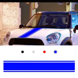 Для мини автомобиля покрытие на голову капот полосы Виниловая Наклейка с изображением 1 шт