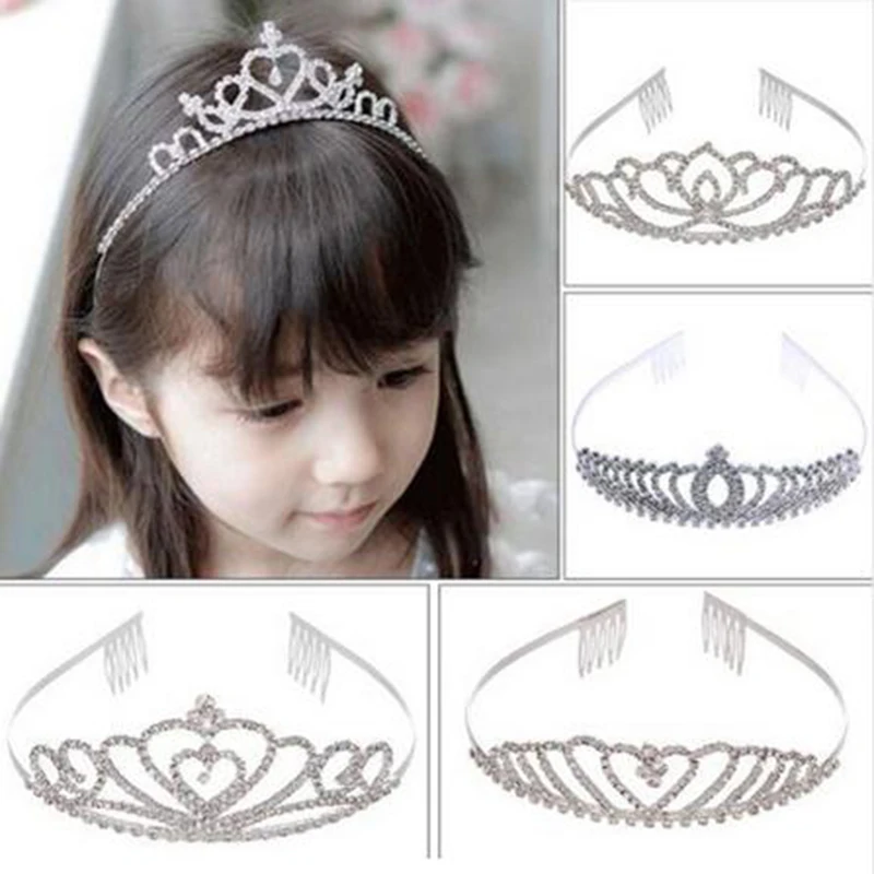 

Valentine's Day Crystal Tiara Hairband Kid Girl Bridal Princess Prom Crown Party Accessiories Princess Prom Crown Headband