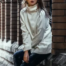 Colorfaith, Женский пуловер, свитер, вязанный, Осень-зима, Повседневный, Одноцветный, водолазка, Ретро стиль, для девушек, толстые топы, SW1027