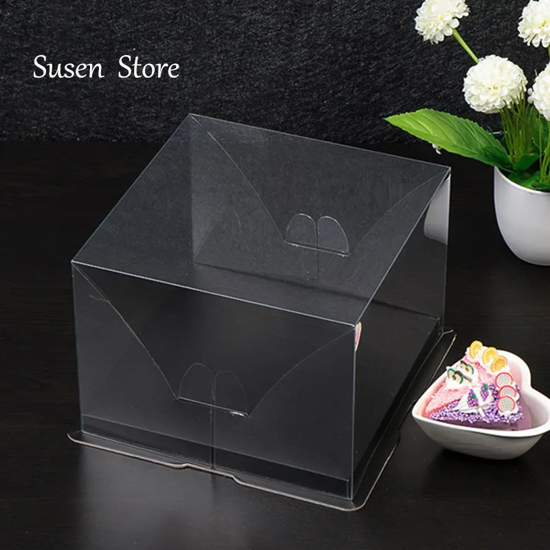 

High-quality Cake Box 6'Colors Simple Transparent Gift Box 4-12 inches big size cake box festival birthday party cake gaine