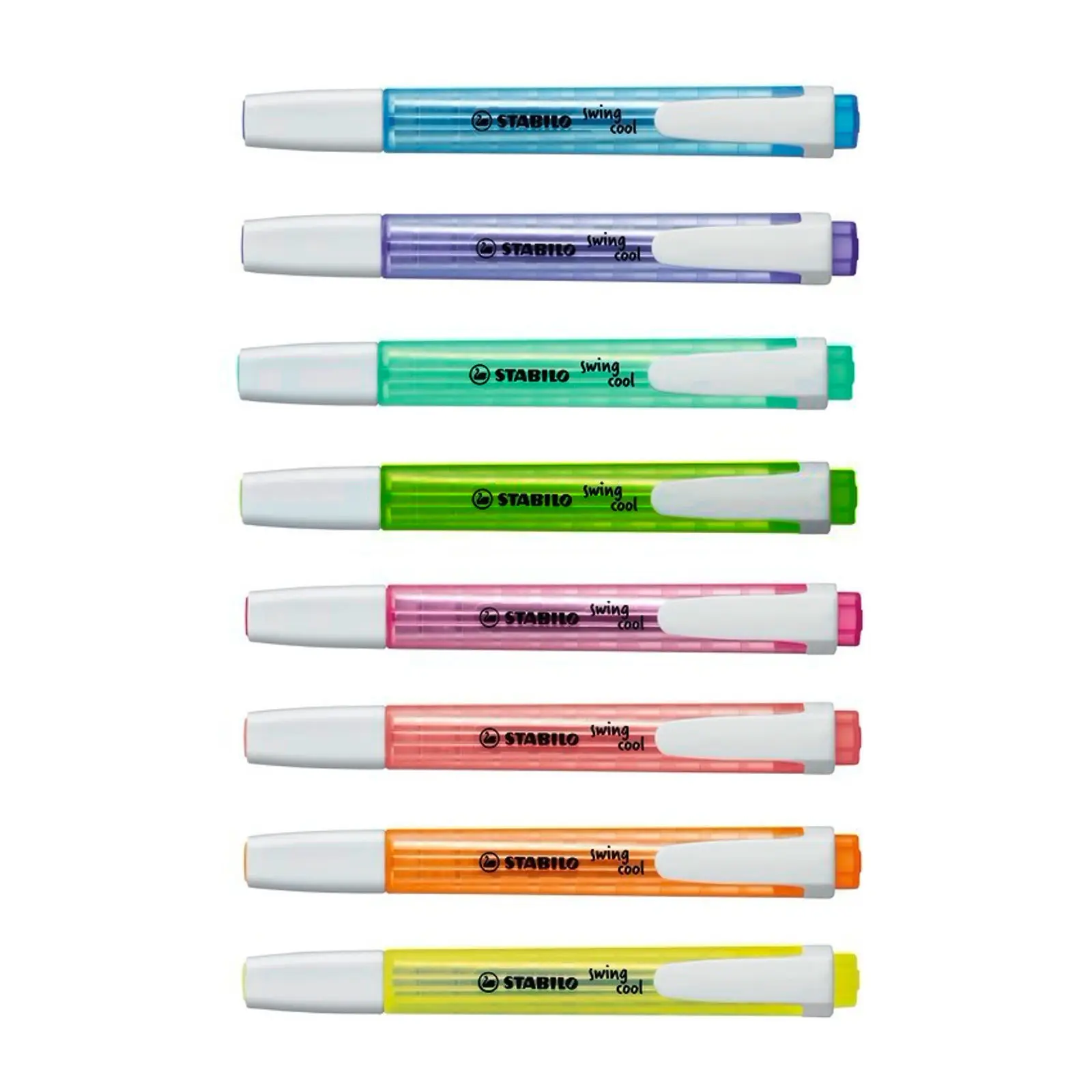 Pack of 8 Stabilo New Swan Swing Cool Pocket Highlighter Marker 3mm