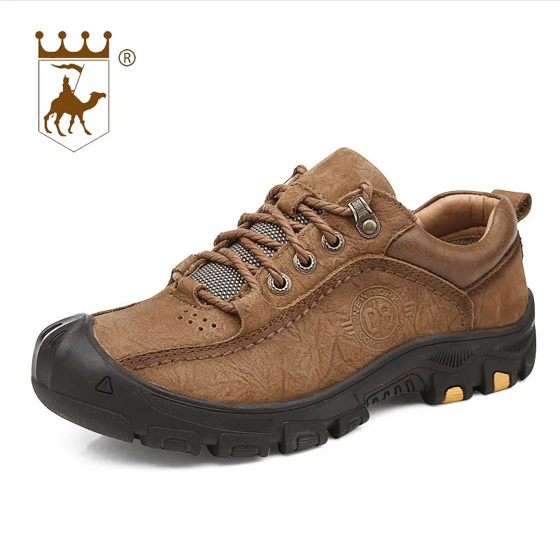 

BACKCAMEL Genuine Leather Men's Outdoor Shoes Non-slip Wear-resistant Walking Shoes Breathable Leather Footwear Large Size 38-45