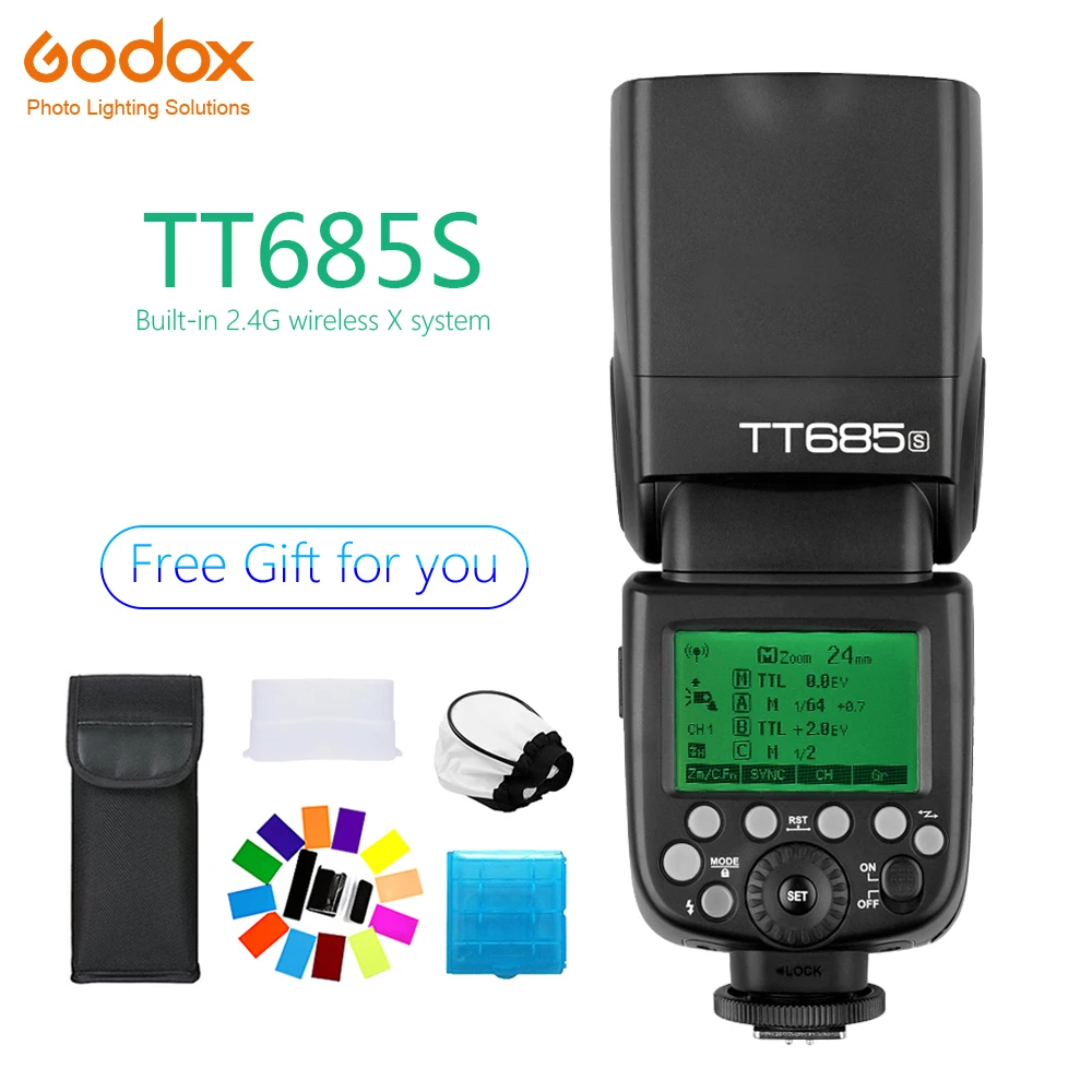 

Godox TT685 TT685S Speedlite Flash Wireless TTL 2.4G Wireless HSS 1/8000s for sony A77II A7RII A7R A58 A9 A9 Camera photography