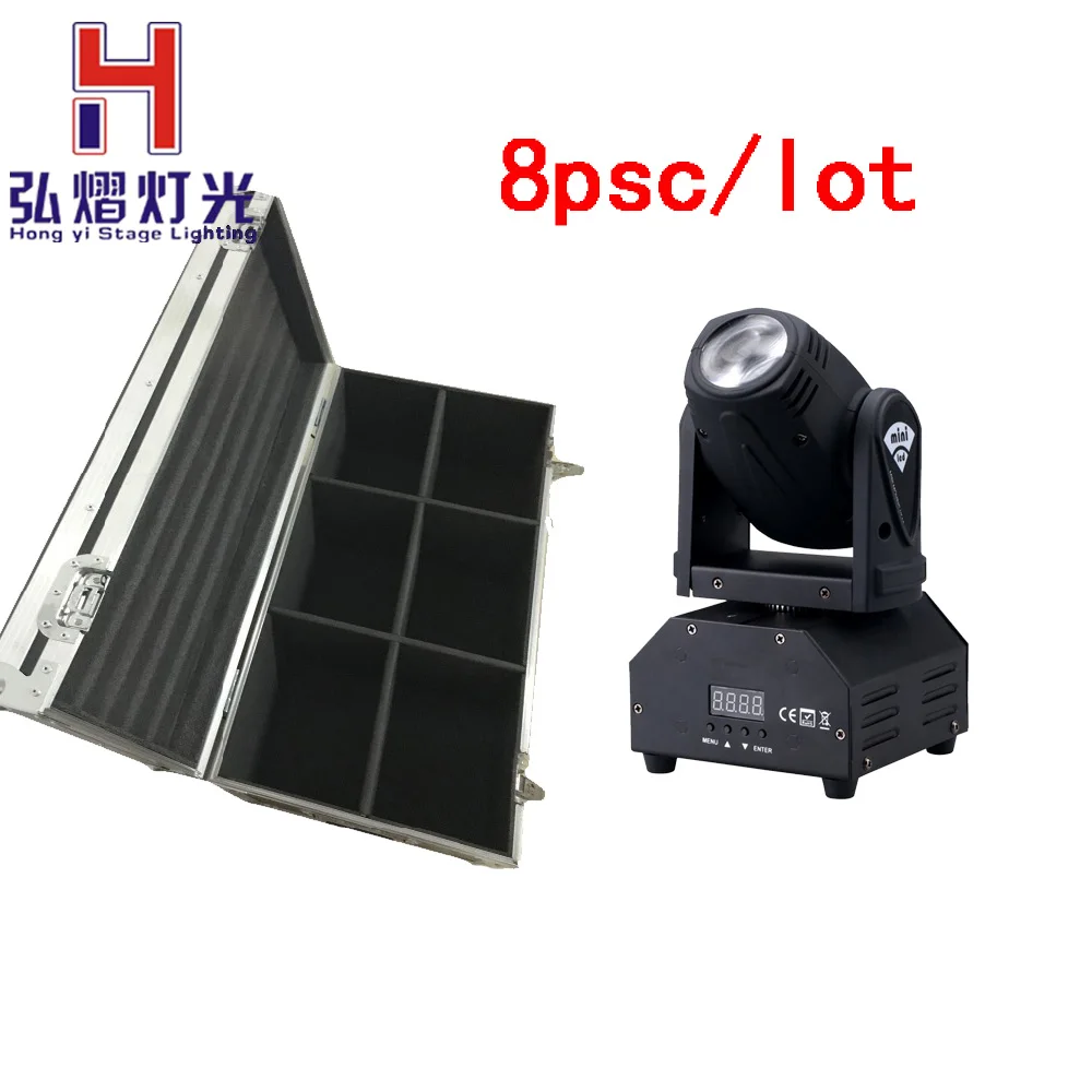 Free shipping flight cases 8pcs/lot 10W LED Stage DJ Lighting Moving Head DMX 512 Light Beam For Stage Party Light Free shipping flight cases 8pcs/lot 10W LED Stage DJ Lighting Moving Head DMX 512 Light Beam For Stage Party Light