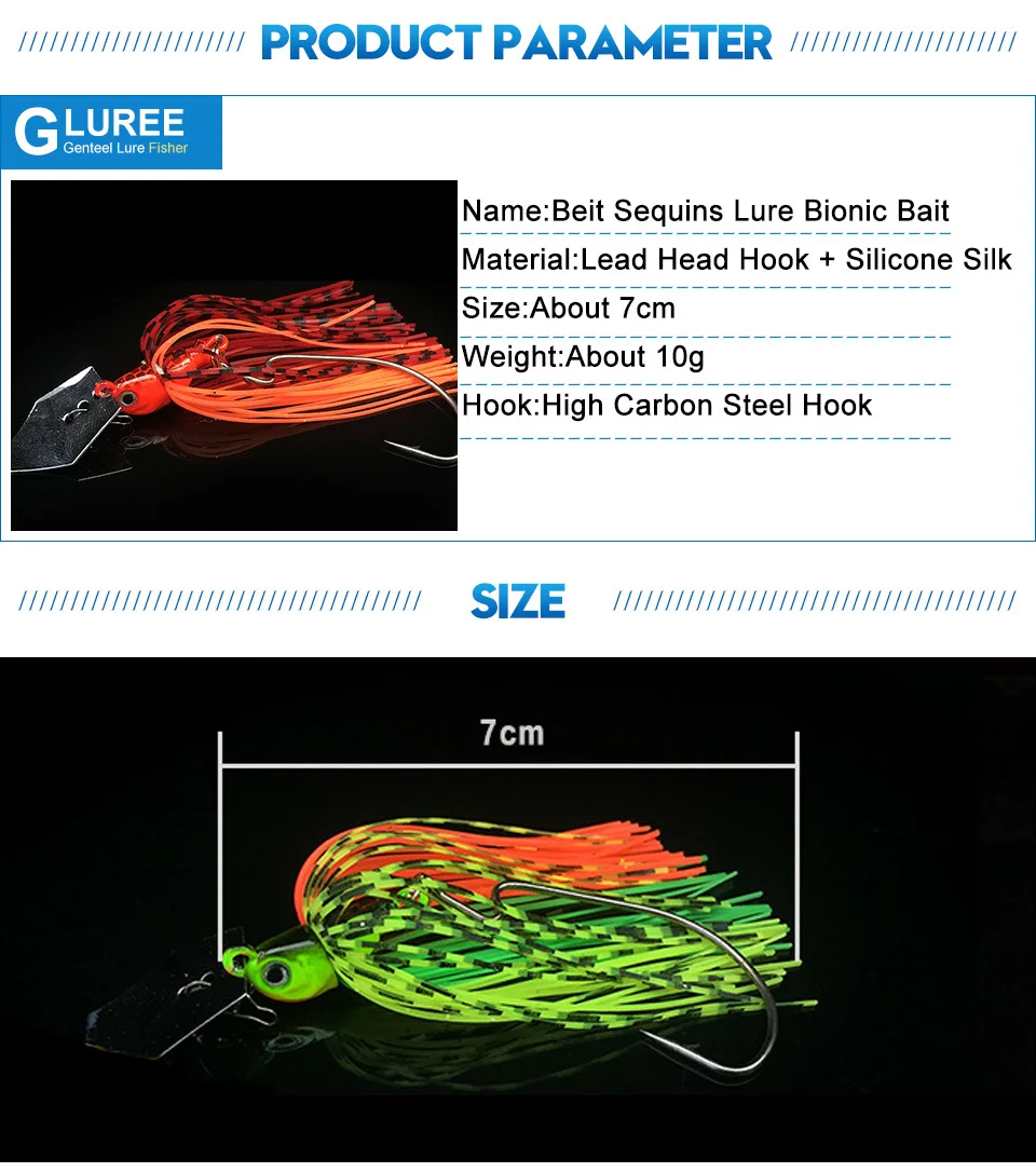 GLUREE-7cm-10g-Rotate-Sequins-Fishing-Lure-Lead-jig-Head-Beard-Bait-Single-Crank-Hook-Fishing-Tackle-Accessories-5-Color_03