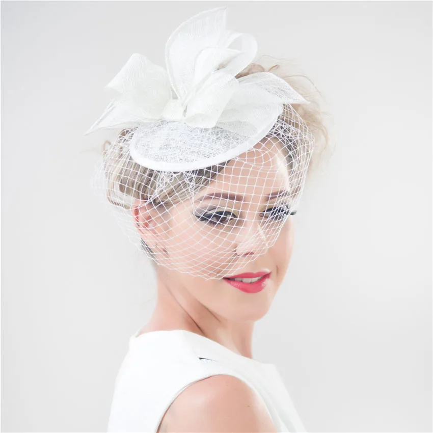 Shanfu 2017 Fashion Lady Pillbox Fascinator Hat Elegant Church Shanfu 2017 Fashion Lady Pillbox Fascinator Hat Elegant Church With Birdcage Veil Tail White Black Red Blue Sfc12418 In Hair Accessories From