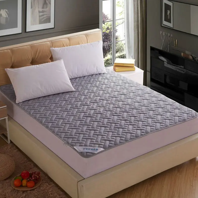 High Density Cotton Fiber Fabric Fitted Sheet Solid Quilted Contracted