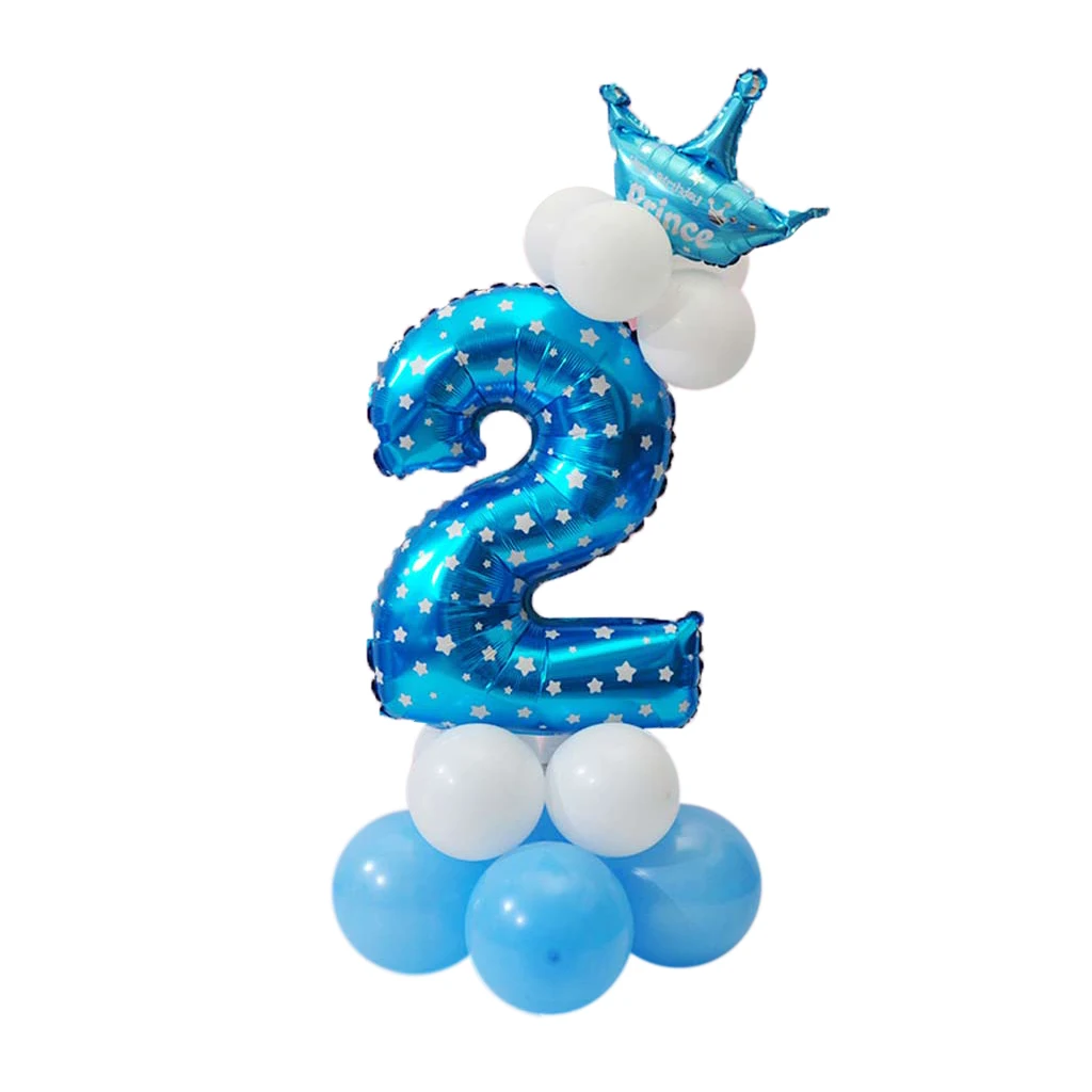 

Number Crown Balloons Column Set Birthday Party Baby Shower Arch Decoration