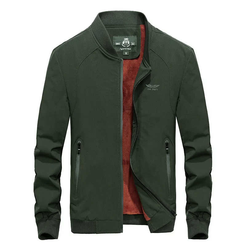 

2019 Autumn Winter Casual Solid Fashion Youth baseball clothing large plus velvet Jacket Men Overcoat New Arrival Men's Jacket