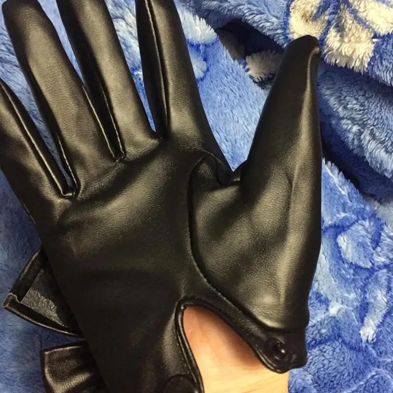 Fashion Women Winter Soft Gloves Butterfly Bow Wrist Leather Gloves Mittens New