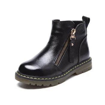 

Winter New Snow Boots For Girls Fashion Warm Beatiful Girl Ankle Leather Boots for Kids Children Winter Shoes 2018 New