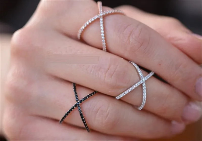 Кольцо с крестиком в форме х, дизайн, кольца для женщин, заполненные цирконием, массивное Бесконечное Кольцо с микропокрытием, Трендовое ювелирное изделие