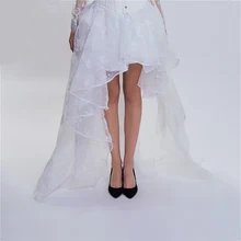 Белая шифоновая Асимметричная Свадебная сексуальная юбка с цветочным рисунком, Клубная Свадебная стимпанк викторианская юбка для женщин размера плюс, готическая одежда 6XL